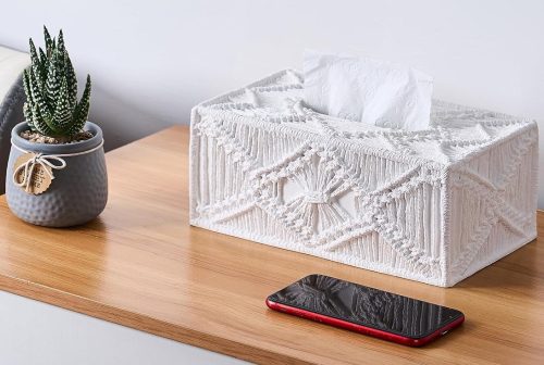 Resin Heavy Tissue Box Holder for Bathroom Countertop,Tabletop,Bedside Table, and Office